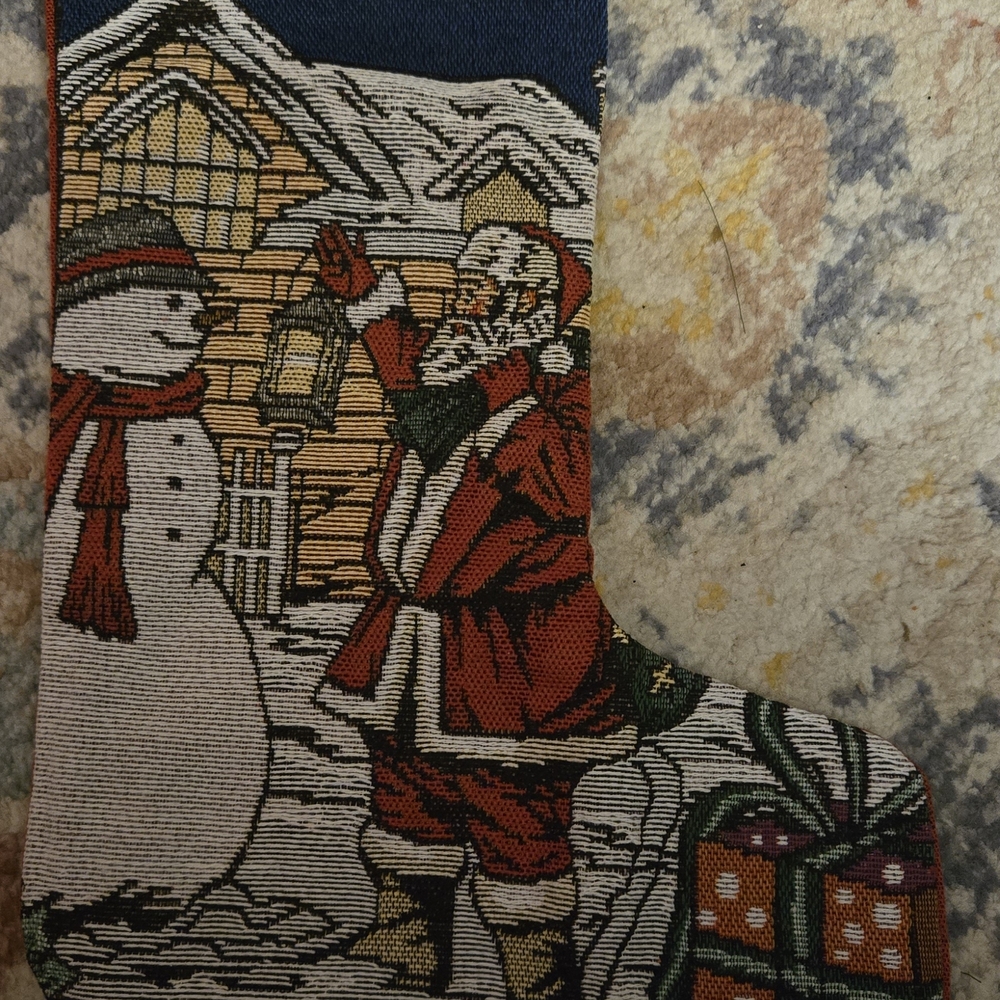 Festive Santa and Snowman Christmas Stocking